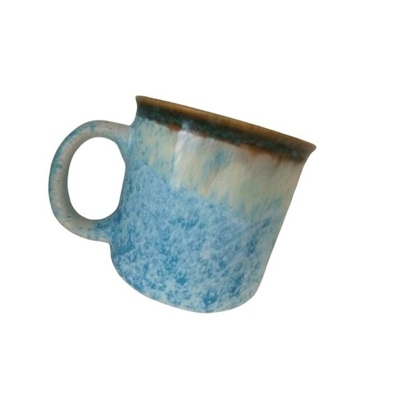 Rustic Blue & Brown Ceramic Mug With Speckled Design & Earthy Finish beach - Picture 8 of 9